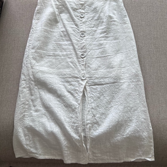 Shein White Button-Down Cotton Midi Skirt - Picture 1 of 9